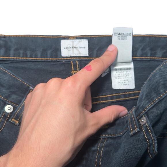 Calvin Klein Black Bootcut Jeans Size 10 100 % Cotton Y2K Soft Denim - Picture 3 of 6